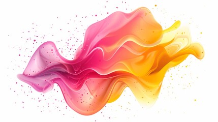 Vector fluid isolated abstract geometric magenta and yellow gradient shapes for modern website and graphic design on the white background