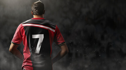 football back view shirt design with jersey number "7