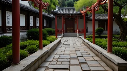 Path in Chinese style garden