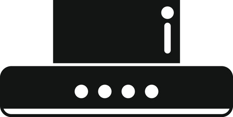 Black silhouette of a router providing a wireless internet connection
