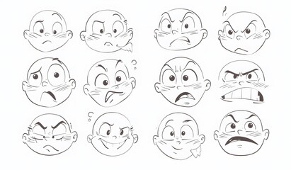Cartoon faces showing different emotions