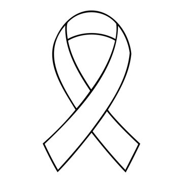 recommend clip art: A single awareness outline ribbon. Line drawing cancer ribbon vector illustration.