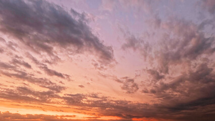 cute sunset goldish clouds on the sky bg - photo of nature