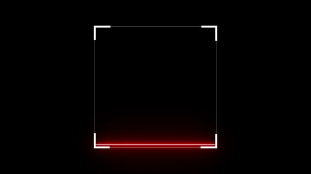 Qr Code Scanning. Red Qr Code Scan Animation. Seamless Loop 