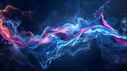 Abstract dynamic wave energy visual vector. Ganerative AI