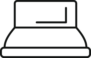 Minimalist icon of a bed with a pillow, perfect for representing sleep and rest