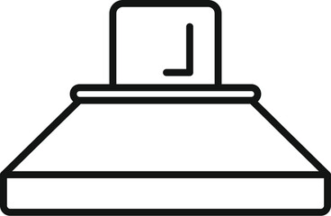 Simple black and white icon of an exhaust fan purifying the air in a kitchen