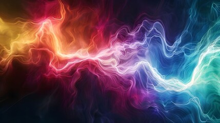 Obraz premium Abstract dynamic wave energy visual vector. Ganerative AI