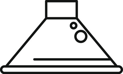 Simple line drawing of a kitchen hood extractor fan filtering steam while cooking food