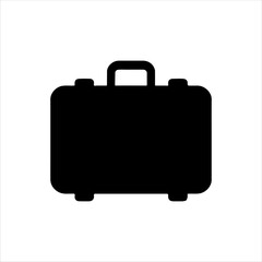 Briefcase silhouette on white background. Briefcase icon vector sign illustration design.
