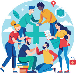 Community care, Community help, Community Health concept vector use for various. 
