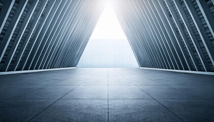 This image showcases a futuristic architectural design with sleek curves and open space, highlighting modern and innovative urban design elements.