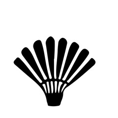 Silhouette of a Fan Shape