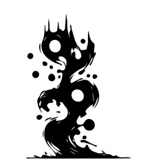 Silhouette of an Abstract Fluid and Bubble Design