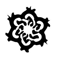 Silhouette of an Abstract Floral Design