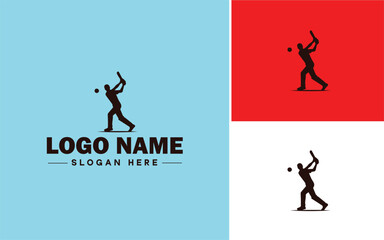 Cricket team icon Cricket XI Cricket side Cricket squad flat logo sign symbol editable vector