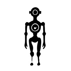 Silhouette of a Futuristic Robot