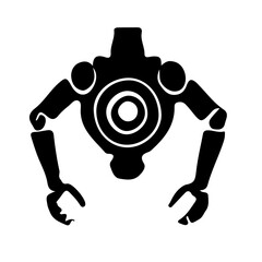 silhouette of robotic hands