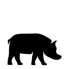 silhouette of a pig
