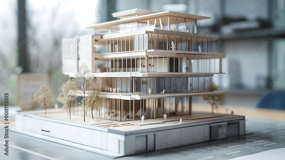 Poster 3D rendering of an architecture model 2