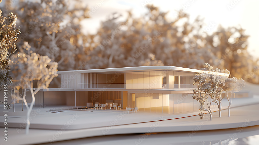 Poster 3D rendering of an architecture model 2