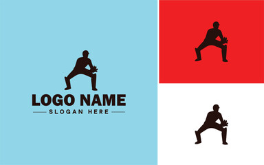 Cricket team icon Cricket XI Cricket side Cricket squad flat logo sign symbol editable vector