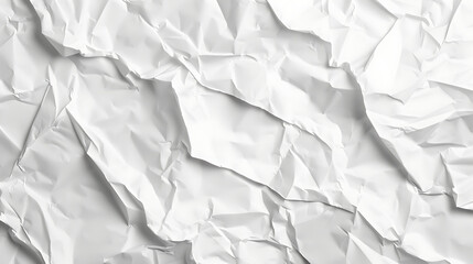 Fototapeta premium Blank white crumpled and creased paper poster texture background