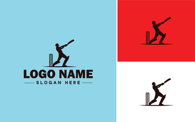 Cricket team icon Cricket XI Cricket side Cricket squad flat logo sign symbol editable vector