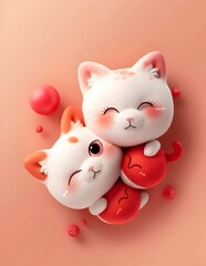 Charming Plush Animal Toys Against a Soothing Burgundy Background