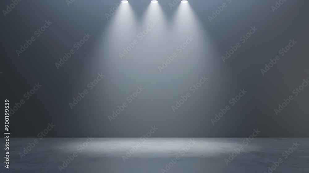 Poster gray background for product presentation with beautiful lights and shadows