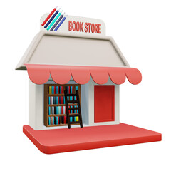 3 D illustration of  bookstore icon