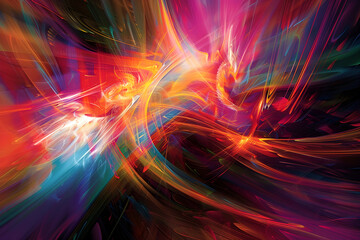 Vibrant Colors and Energetic Lines: A Dynamic Graphic Bursting with Enthusiasm and Excitement