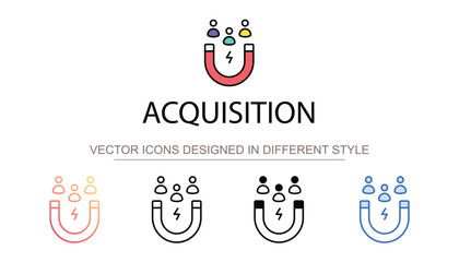 Acquisition icon design with white background stock illustration
