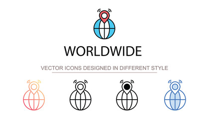 Worldwide icon design with white background stock illustration