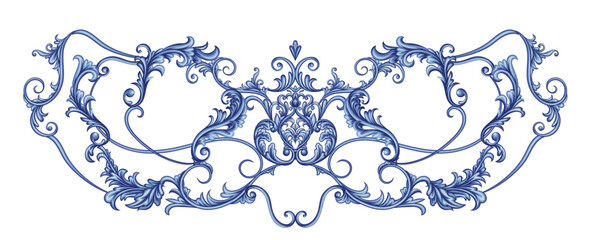 Arabesque with scrolls in Baroque style