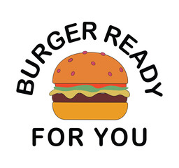 Hand drawn big burger doodle illustration design art