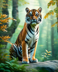 tiger in the woods