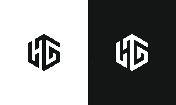 hc hg modern hexagon geometric ambigram logo template