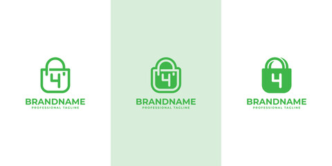 Number 4 Shopping Bag Logo Set, Crafted for Specialty and Niche Retail Markets