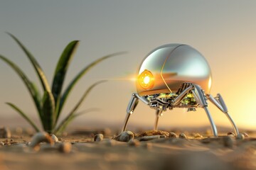 Terraforming nanobots restructuring barren planet surface