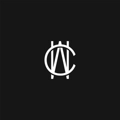 Monogram c w cw wc initial bold luxury logo template for gym sport futuristic technology brand business. Combination letter alphabet for personal branding travel fashion beauty