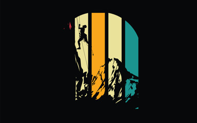 hiking-mounting t-shirt unique design and vector