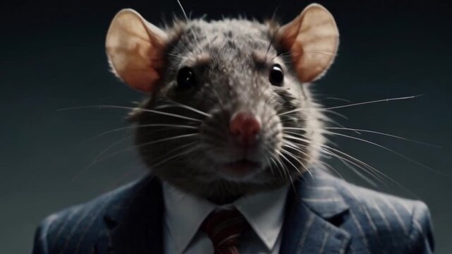 The image of a rat in a tie is used to represent the concept of corrupt politicians