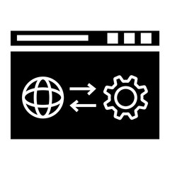 Technology information icon on glyph style. Internet acces. Internet Setting icon