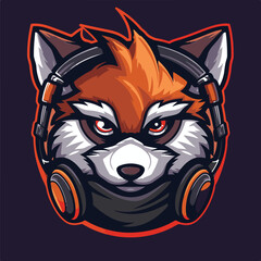 A animal mascot gaming logo 