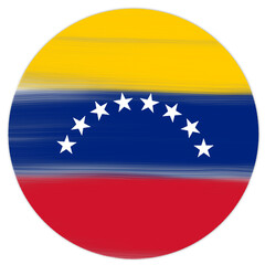 venezuelan flag round shape with paint strokes on transparent background