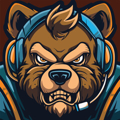 A animal mascot gaming logo 