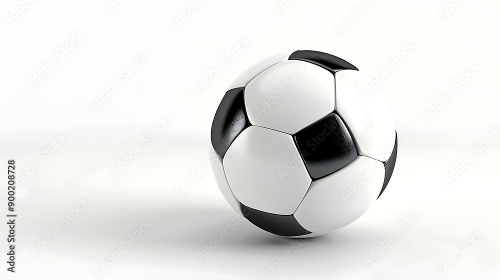 Wall mural soccer ball on white