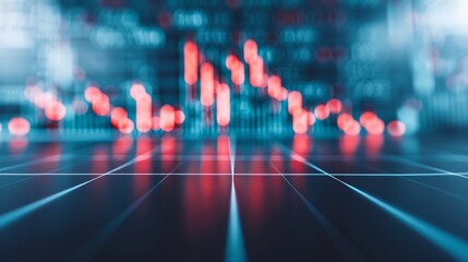 Stock market charts with fluctuating lines, detailed investment analysis, copy space for text