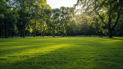 standing shot, the lawn of a city park 
